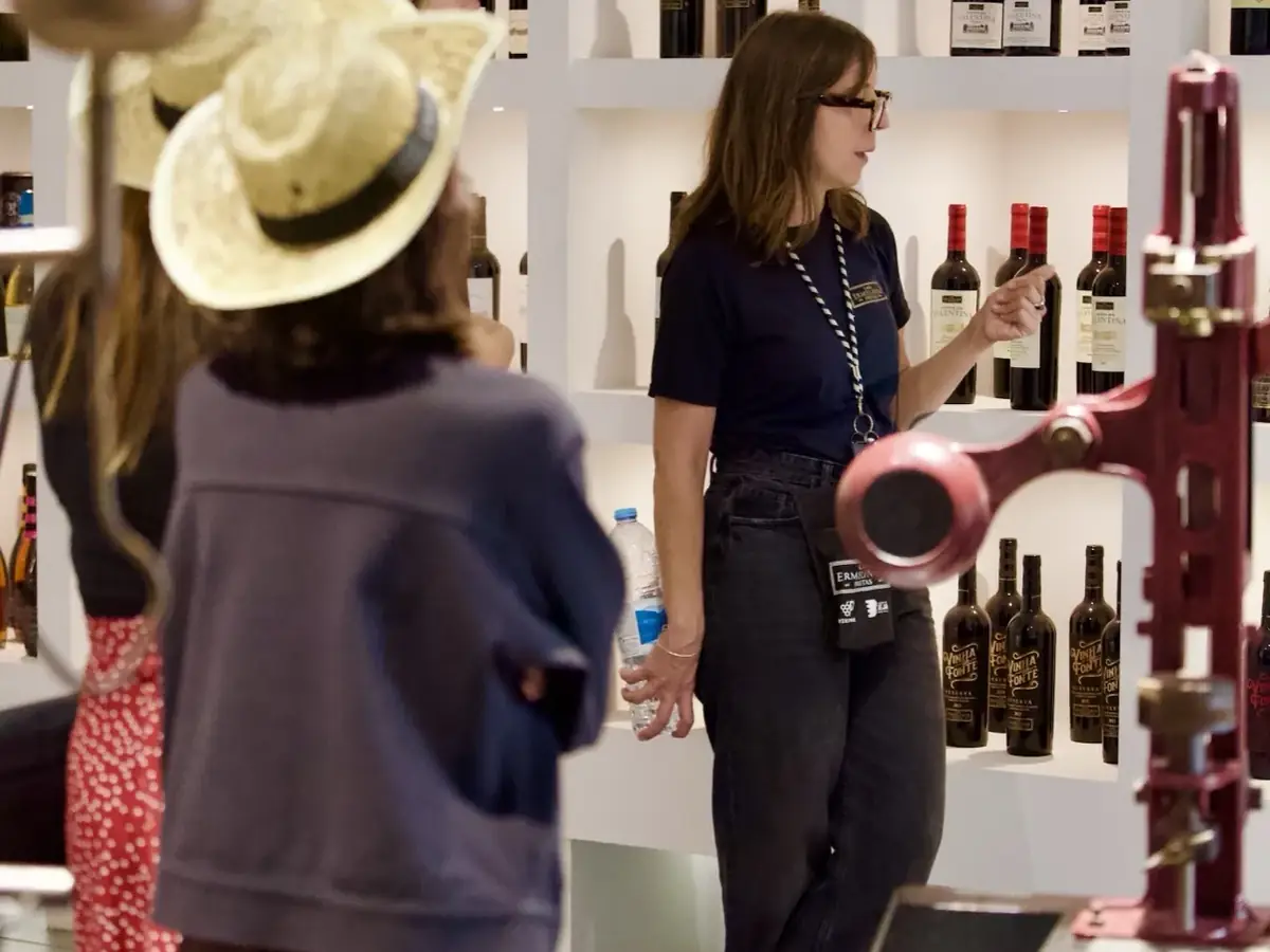 Guests touring Casa Ermelinda Freitas winery in Setúbal, Portugal
